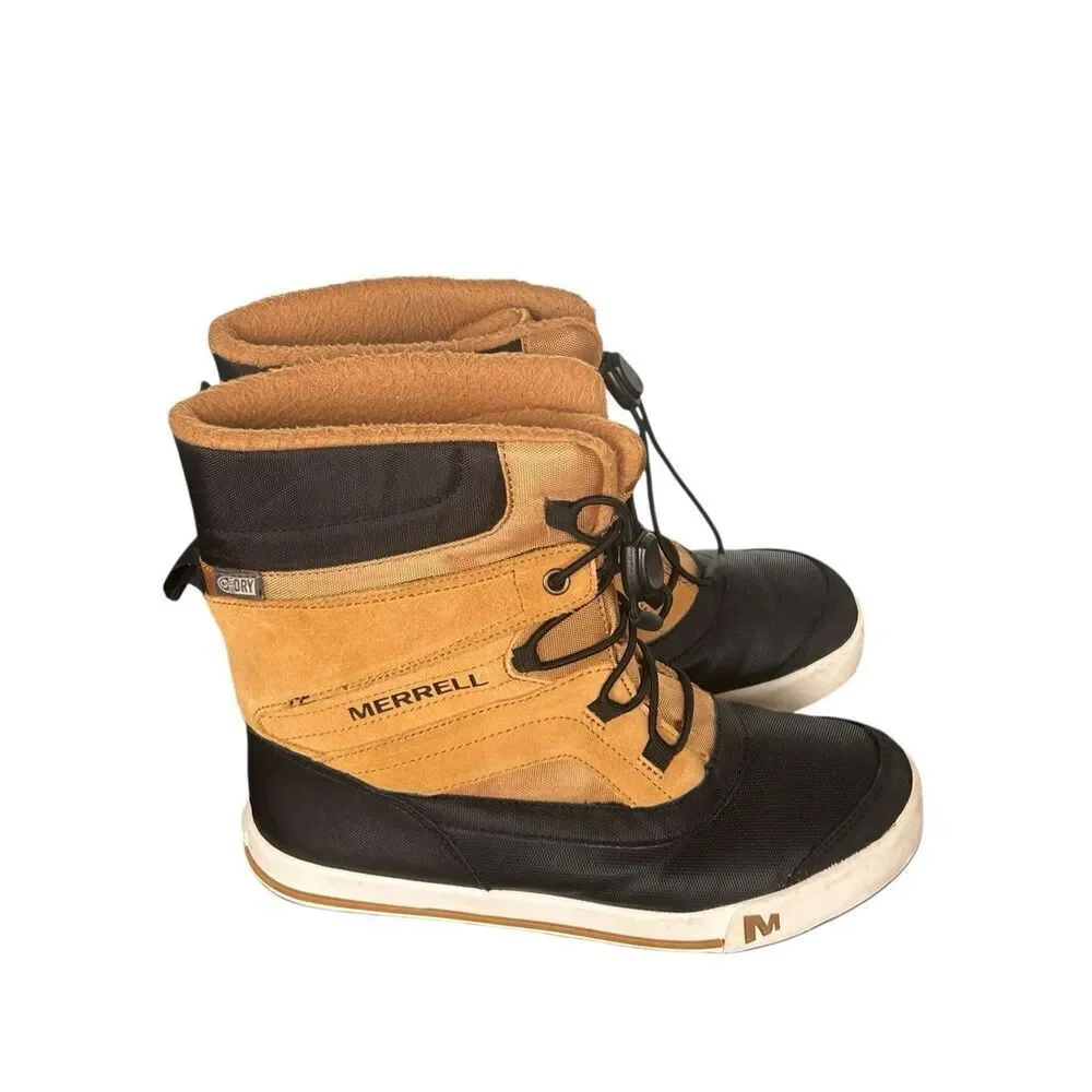 Merrell Snow Bank 2.0 Waterproof Snow Boots Boys Size 4M Brown/ Black Hiking